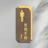 Señales Verticales de Baño Doble Cara para Hombres y Mujeres, Indicadores de Baño, Señales de Madera para Puerta de Baño de Hotel