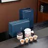 Set de Té de Jade Estilo Chino de Alta Gama Cerámica Una Tetera Cuatro Tazas Evento de Reunión Anual de Empresa Regalo de Negocio