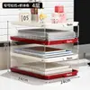 Estante de almacenamiento de escritorio, caja de almacenamiento transparente, para archivos, libros, escritorio de oficina, estación de trabajo, estantería, almacenamiento multicapa para la oficina