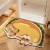 Tapete de Chão para Banheiro Desenho Animado Tapete Antiderrapante para Vaso Sanitário Lavatório Absorção de Água Tapete para Entrada de Banheiro de Casa Tapete de Chão de Terra de Diatomáceas
