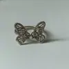 Anillo de Flor de Encaje Mariposa Flor de Iris Hueca Estilo Coreano de Gama Alta para Mujer, Mariposa Incrustada con Diamantes, Anillo Abierto Apilable al por Mayor