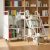 Escalera para libros de 2 pisos 3 pisos 4 pisos carro para libros en forma de V archivos de biblioteca transporte de libros carro para libros carro para libros escalera de mano rueda silenciosa