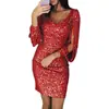 Europeu e Americano Exportação Novo Sexy Festa Boate Lantejoulas Borla Manga Longa Vestido Justo
