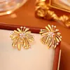 Populares Aretes de Zirconia de Fuegos Artificiales Deslumbrantes, Aretes Festivos y Románticos Estilo Año Nuevo, Joyería Exquisita y de Moda de Alta Gama