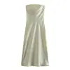 Comercio exterior transfronterizo nuevo al por mayor nuevo vestido de mujer sexy moda Midi satén de seda textura vestido tubo