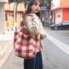 2026 Nova Bolsa Tote de Lã Reversível Estilo Ins Outono e Inverno, Bolsa de Ombro Casual, Bolsa de Compras de Grande Capacidade, Tendência