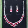 Moda Europea y Americana Joyería Pedrería Gama Alta Personalidad Lujo Elegante Circonita Cúbica Novia Banquete Juego de Aretes y Collar Mujeres