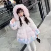 Nuevo abrigo de algodón de invierno para niñas, de longitud media, engrosado, elegante, cálido y fácil de lavar