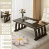 Ventana de Bahía Minimalista Estilo Chino Mesa de Té Pequeña Vintage Repisa de Ventana Balcón Mesa de Té de Bambú Mesa Baja Alfombra Mesa Pequeña Asientos en el Suelo