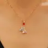 Colar de Urso Colorido com Zircônia, Moda Transfronteiriça Europeia e Americana, Luxo Leve, para Mulheres, Cobre Banhado a Ouro com Zircônia, Colar com Pingente de Corrente de Clavícula Fofo e Doce