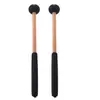 Baquetas Etéreas com Cabo de Madeira Sólida e Cabeça de Silicone, Conjunto de Par, Cabeça Macia Antiderrapante Baquetas para Tambor de Língua de Aço para Tambor Preocupação Zero