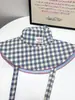 Chapéu de Pescador Xadrez Estilo Coreano para Mulheres, Chapéu de Verão com Aba Larga e Amarração, Faz o Rosto Parecer Menor, Chapéu de Sol, Chapéu de Proteção Solar, Chapéu Bucket