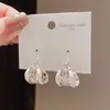 Brincos Largos em Forma de U com Gota de Óleo Vintage Moda Francesa Brincos Geométricos Simples Brincos de Nicho de Personalidade de Alta Qualidade para Mulheres