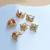 Nueva Máscara de Zorro Arte para Uñas Pedrería Cobre Incrustado Zirconia Colgante Pulsera Zorro Hueco Llama Kits de Arte para Uñas Accesorios Collar Pulsera