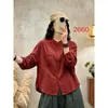 Camisa de Bolsillo de Gasa de Doble Capa Otoño Nuevo 2026, Blusa Holgada de Manga Larga Color Sólido, Top Casual para Mujer 2660