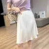 ¡Falda Midi Original de Acetato de Alta Gama Cola de Pez / Cintura Plana Minimalista ¡Uso de 2 Vías! Elegante Falda para el Trayecto Diario de Verano