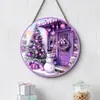 Adornos Navideños Creativos Transfronterizos Artesanías de Madera Cartel Redondo para Puerta Serie Colgante de Madera 20Cmos Colgante
