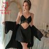 Ropa Interior Sexy Estilo Francés Ropa de Casa Tirantes Sexy Camisón Similar a la Seda Ropa de Casa Cómoda para Mujer conjunto 2039