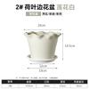Vaso de Flor de Resina com Bordas Plissadas para Uso Doméstico, Plástico Espessado para Varanda Interna, Vaso de Alto Valor Estilo Lily Ins com Borda Ondulada