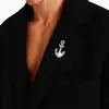 Nova Broche de Âncora Elegante e Exquisito Cravejado com Diamantes para Homens, Lapela Versátil, Acessórios em Formato de Âncora Estilo Coreano