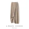 Novedad Otoño/Invierno 2025 Pantalones Casuales de Punto Grueso de Siete Puntos 100% Cachemira para Mujer, Pantalones Largos de Pierna Ancha de Color Sólido con Punto Trenzado