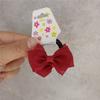 Corda de Cabelo para Cabeça de Bebê Doce e Fofa Fio de Seda Nebuloso Vinho Tinto Mini Laço Corda de Cabelo Elástico Anel de Cabelo Flor de Cabeça