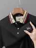 Camisa Polo Masculina de Manga Curta com Gola de Cor Contrastante, Bordado Clássico de Pônei, Respirável e Confortável para o Verão, Top Casual Masculino