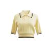 Ropa Zhengqite/Estilo Francés Nicho Retro Moderno Cuello Polo Top de Punto Estilo Nuevo de Principios de Primavera