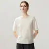 Otoño Nuevo Camiseta Base de Punto de Cachemir Moda Suave Cómoda Color Sólido Simple Estilo Coreano Holgada Adelgazante para Mujer