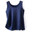 Camisola de Seda Falsa com Decote U para Primavera e Verão Feminina, Solta e Estilosa, Peça Externa Sexy de Cetim, Camada Base Fina para Ternos