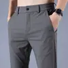 Pantalones Casuales para Hombre Elásticos en la Cintura para Primavera y Otoño, Pantalones de Vestir de Pierna Recta, Pantalones de Negocios Versátiles para Hombres Jóvenes y de Mediana Edad