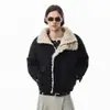 Chaqueta de Algodón de Lana para Hombre de Invierno Cuello Alto Ropa Exterior Protección contra el Frío Gruesa Cálida Estilo Ropa de Trabajo Holgada Cuello Alto Ropa de Algodón vibe trendy