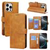 Adequado para Capa de Couro de Bezerro Apple iPhone 16E, Porta-Cartões 11, Capa de Couro para Celular 15 Pro, Porta-Cartões Carteira 14, Capa para Celular 13