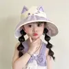 Chapéu infantil de proteção solar, chapéu de verão fino com aba larga dobrável temático de animais para meninos e meninas, chapéu de aba larga com topo aberto