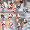 Nuevo Paquete de 12 Adornos Colgantes de Oso Navideño de Madera con Cuerda Perfecta Decoración para el Árbol de Navidad Regalo Colgante Decoración Navideña