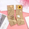 Cartões de aniversário criativos estilo retrô, cartões de felicitações de alta qualidade, papel kraft, DIY com flores secas, para expressar gratidão e enviar bênçãos, adequados para formatura e o Festival Qixi