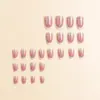 Uñas Completas Estilo Cuadrado Europeo de Longitud Media Francesas Sencillas Falsas Venta Caliente de Verano Uñas Portátiles Al Por Mayor