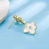 Nuevos Pendientes Únicos Estilo Bosque con Diseño Irregular de Flor de Goteo de Aceite, Diseño de Nicho, Pendientes Populares