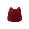 Chapéu de Tricô Feminino da Moda com Orelhas de Gato para Outono e Inverno, Circunferência Craniana Grande, Gorro Fofo e Quente, Emagrecimento Facial, Proteção contra Frio, Proteção para as Orelhas
