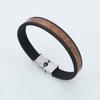 Pulsera de cuero PU simple transfronteriza, pulsera de rayas para hombre de moda punk clásica europea y americana, joyería popular a juego