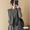Chaleco de cuero con cremallera estilo motociclista para mujer 2026 otoño nuevo sin mangas corte ajustado chaqueta chaleco casual moderno