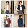 Chamarra Yun con Bloques de Color para Mujer, Nuevo Diseño Otoño 2026, Estilo Vintage, Rejuvenecedor, Petite, Casual, Top Adelgazante