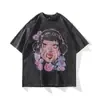 Camiseta Lavada para Hombre Camisetas sin Mangas Vintage Hip Hop Streetwear t Sh