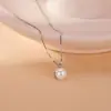 Collar de Perlas de Plata de Ley S925 Huashi, Cadena para Clavícula de Lujo Accesible, Collar de Gama Alta Simple y Versátil, Estilo Popular de Verano