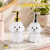 Botellas de bombeo lindas con temática de cachorro Bichón Frisé para jabón de manos, champú y gel de baño; botellas vacías para dispensar loción de forma creativa en el baño