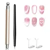 Set de Imanes Ojo de Gato Transfronterizos para Perlas de Vidrio de Ángulo Amplio, Herramientas de Imán para Uñas Ojo de Gato con Hilo Francés en Forma de Corazón Venta al por Mayor