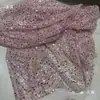 Encaje Bordado con Lentejuelas Perlas de Industria Pesada Tela de Malla Tela para Vestido de Boda Vestido de Noche Tela para Ropa DIY