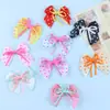 Suministro en Stock de Lazos de Cinta de Colores con Estampado de Corazones, Accesorios para Ropa, Lazos de Cinta Hechos a Mano de Poliéster