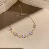 Pulseira de Flor Oval com Zircônia Banhada a Ouro Real 18K com Design Único, Pulseira de Luxo Leve de Nicho, Acessório de Mão Versátil Personalizado