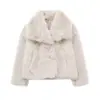 Venta Caliente de AliExpress ZA Comercio Exterior Transfronterizo Ropa de Mujer Abrigo Grande de Piel de Cordero Gruesa Nuevo Estilo de Invierno Piel
